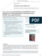 Guía Sobre El COVID-19 - Empresas y Empleadores - CDC