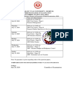 Jai Narain Vyas University, Jodhpur: Revised Programme of Examination According To Jnvu Syllabus