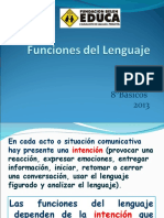 Funciones Del Lenguaje 8° BÁSICO