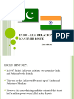 Indo - Paki Relation On Kashmir Issue