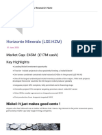 Horizonte Minerals Research Note