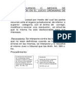 Los Recursos o Medios de Impugnacion en El Juicio Ordinario de Trabajo