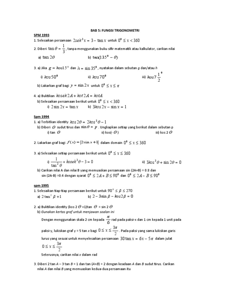 Chapter 5 Trigonometri Function | PDF
