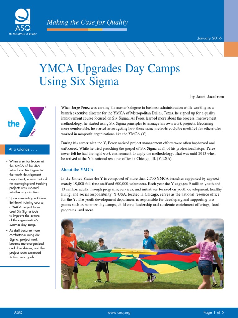 Ymca Upgrades Day Camps Using Six Sigma PDF | PDF | Ymca | Six Sigma