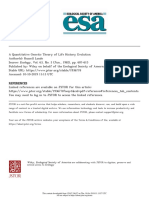 Quantitative Genetic Theory of Life History Evolution