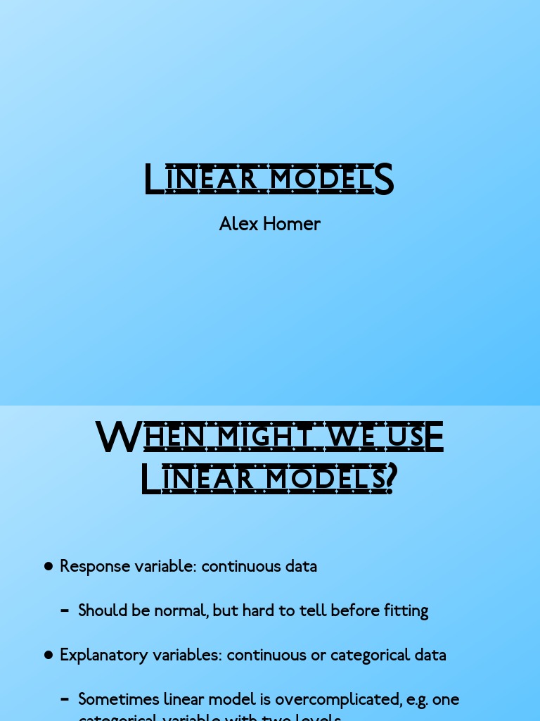 2020-02-22 Linear Models | PDF | Errors And Residuals | Analysis Of ...