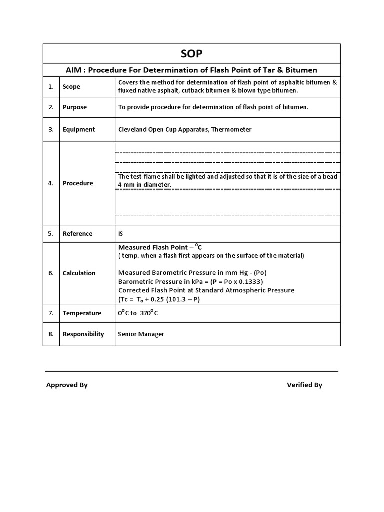 SOP - Flash Point | PDF