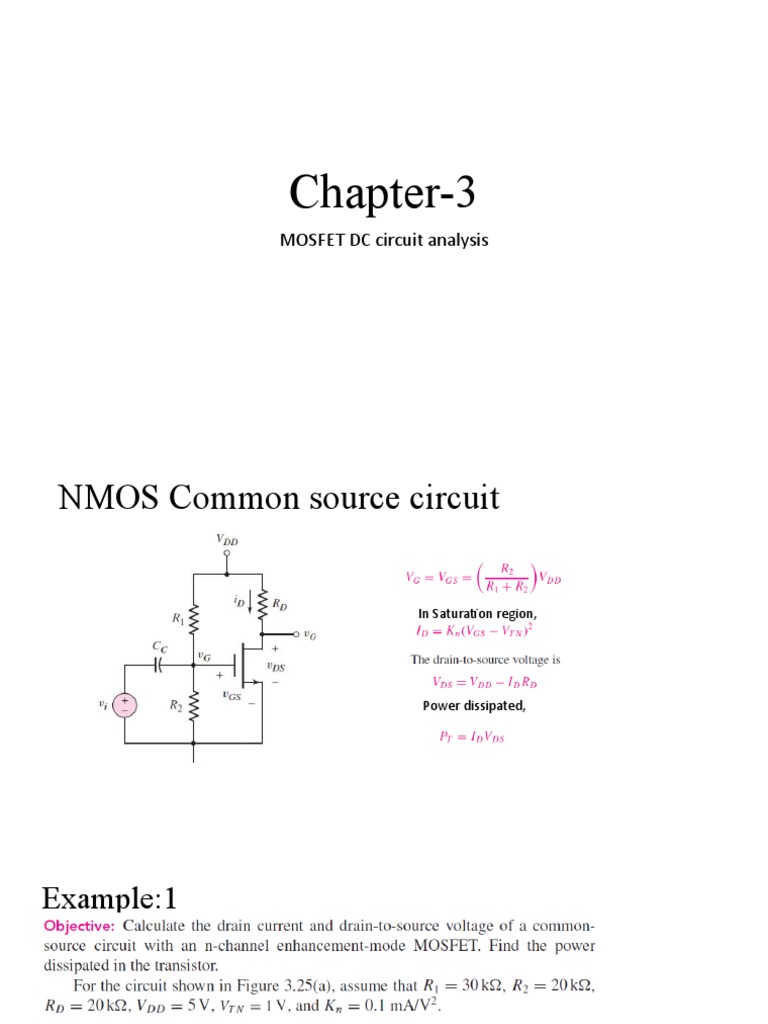 MOSFET DC Circuit Analysis Guide | PDF | Science & Mathematics