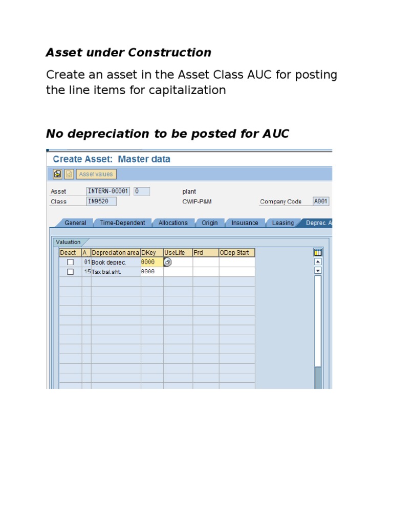 Guide to Creating and Settling Assets Under Construction in SAP PDF