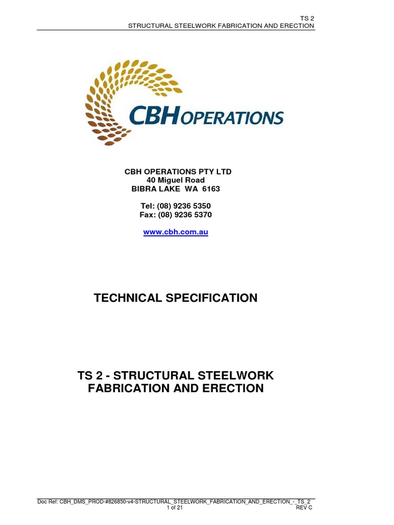 v4 Structural Steelwork Fabrication and Erection Ts 2 | PDF