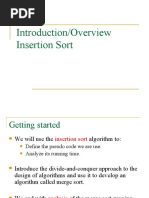 Introduction/Overview Insertion Sort