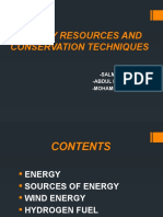 Energy Resources and Conservation Techniques