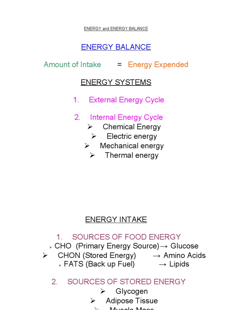Understanding Energy Balance and Metabolism | PDF | Citric Acid Cycle ...