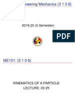 ME 101-Lecture 22-25-Kinematics of A Particle PDF