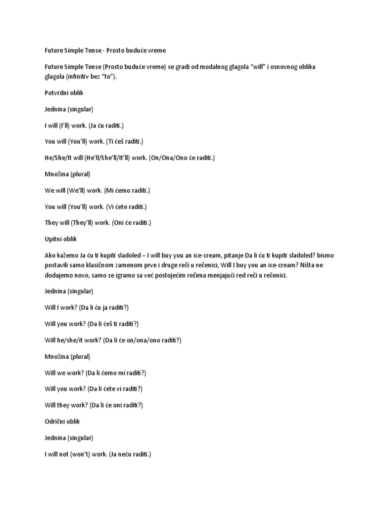 Future Simple Tense Pdf