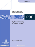 ISA-S75-19.01-2001 Hydro Testing Control Valves