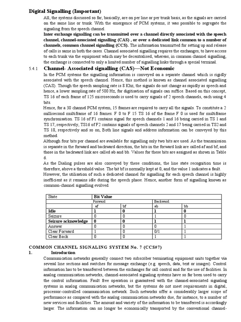Common Channel Signalling Explained | PDF | Signaling ...
