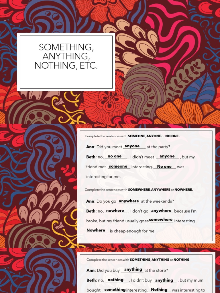 Something, Anything, Nothing Etc | PDF