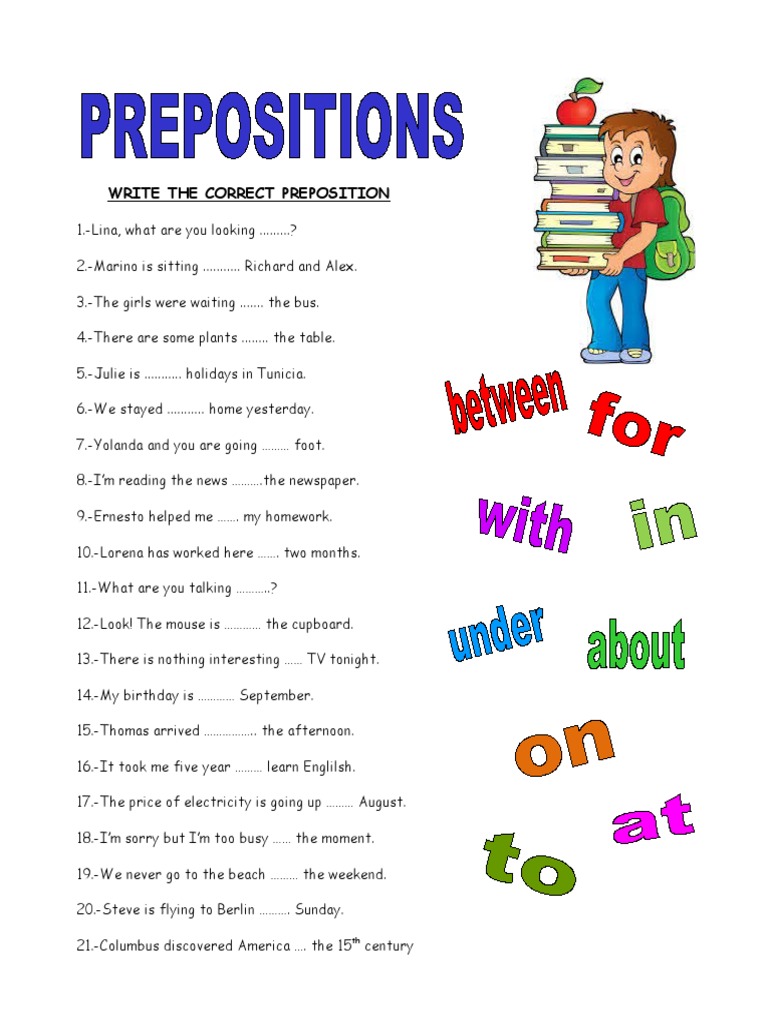 Preposition Worksheet for Class 2 | PDF | Travel | Art
