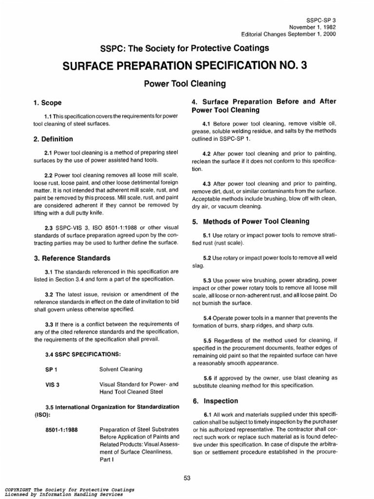 SSPC SP300 Power Tool Cleaning PDF PDF Specification (Technical