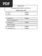 Business Law Evaluation Policy