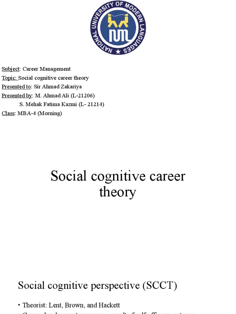 Social cognitive career theory explained | PDF