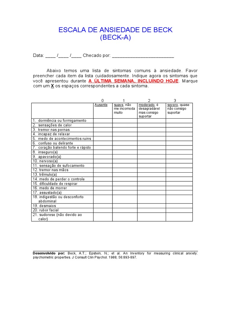 Escala de Ansiedade de Beck PDF