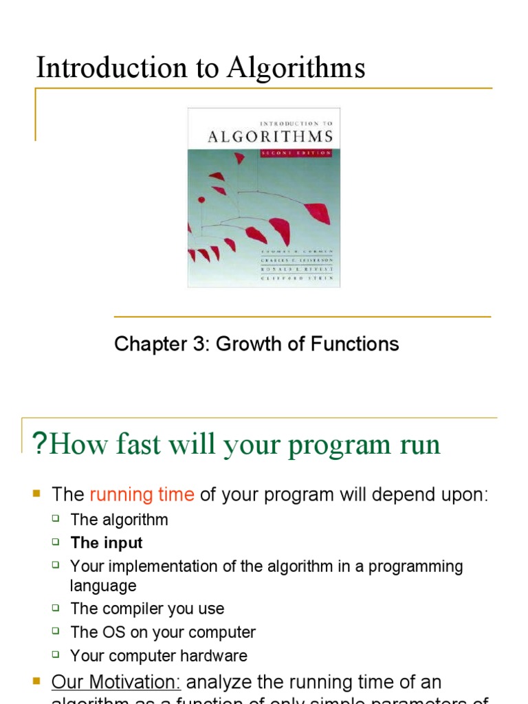 Introduction To Algorithms: Chapter 3: Growth of Functions | PDF ...