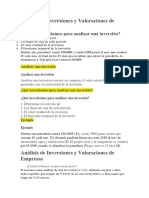 Análisis de Inversiones y Valoraciones de Empresas