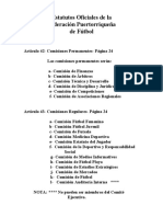 Extracto de los Estatutos Oficiales de La FPF