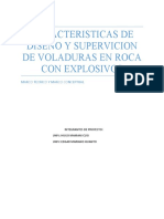 Caracteristicas de Diseño y Supervicion de Voladuras en Roca Con Explosivos