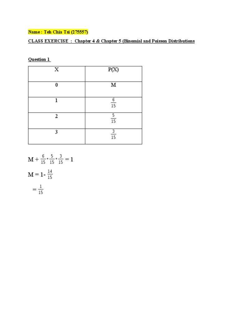 Stat Class Exercise | PDF | Teaching Methods & Materials | Science ...
