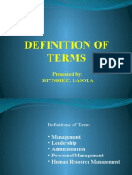 Definition of Terms: Presented By: Shyndie C. Lasola