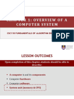 Chapter 1: Overview of A Computer System: Csc118 Fundamentals of Algorithm Development