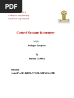 Control Systems Laboratory: Analogue Computer