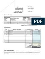 Generate invoice template
