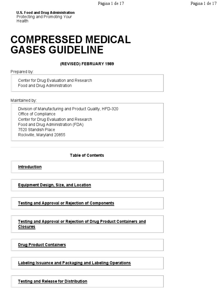 CGMP COMPRESSED MEDICAL GASES GUIDLINE PDF Food And Drug