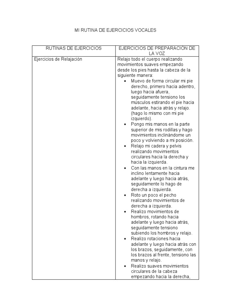 Ejercicios para Mejorar la Voz | PDF | Naturaleza | Deportes