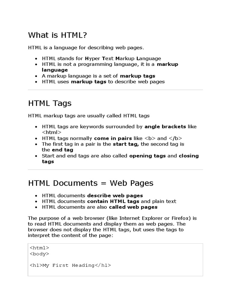 What Is HTML?: Language | PDF | Html Element | Html