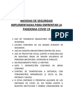 Medidas de Seguridad Implementadas para Enfrentar La Pandemia Covid 19