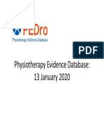 Physiotherapy Evidence Database: 13 January 2020