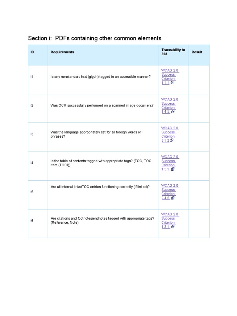 WCAG PDF Other Common Elements | PDF | Document | Publishing