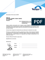 Carta de Terminacion Tempo - Redondo Charris Fabian Andres PDF