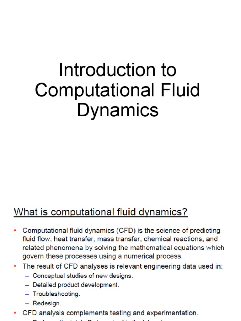 Introduction to Computational Fluid Dynamics | PDF | Finance & Money ...