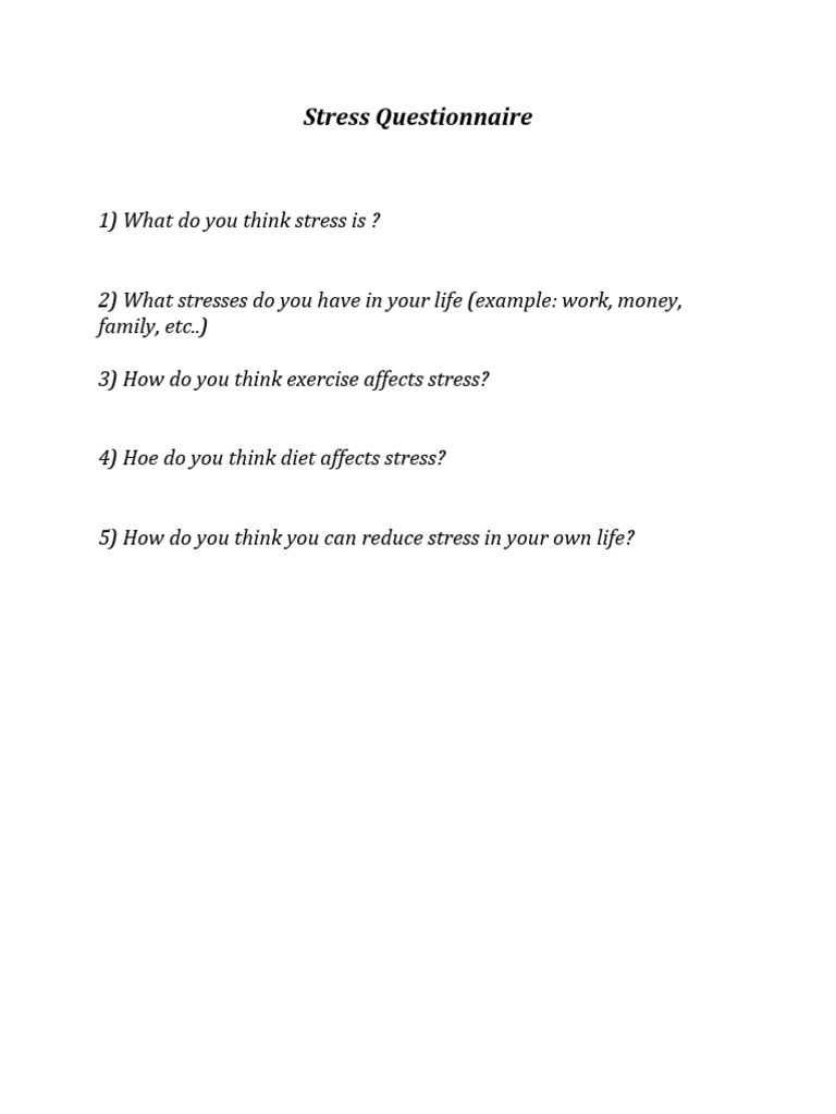 Personal Stress Assessment | PDF | Self-Improvement