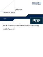 Mark Scheme (Results) Summer 2010: IGCSE Information and Communication Technology (4385) Paper 2H