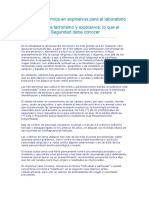 Seguridad Química en Explosivos para El Laboratorio Nociones Sobre Terrorismo y Explosivos: Lo Que El Profesional de Seguridad Debe Conocer