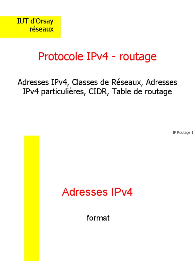 Comprendre le routage IPv4 et ses classes | PDF | Adresse IP ...