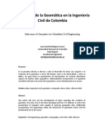 Relevancia de la Geomática en la Ingeniería Civil de Colombia