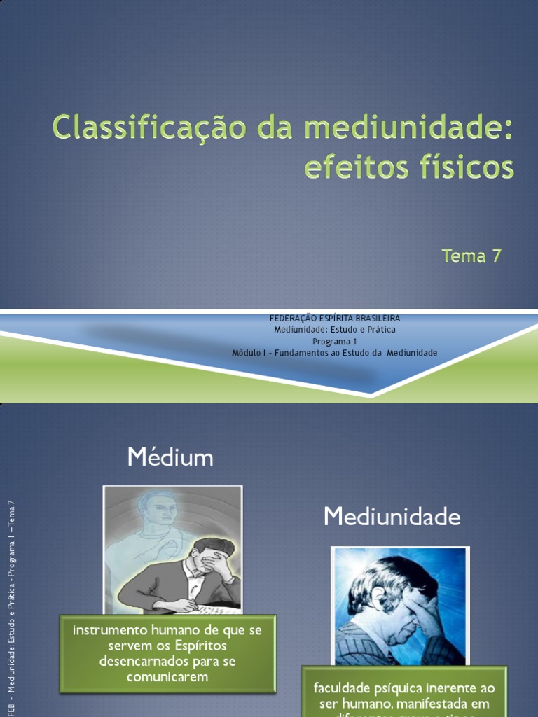 Mediunidade de Efeitos Físicos: Fundamentos | PDF | Mediunidade ...
